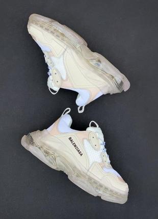 Кросівки balenciaga triple s clear sole white beige