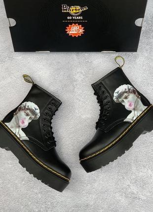 Черевики dr. martens canvas black david хутро