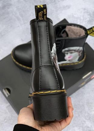 Черевики dr. martens jadon black david хутро2 фото