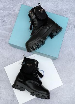 Зимове взуття prada ankle pouch combatboots