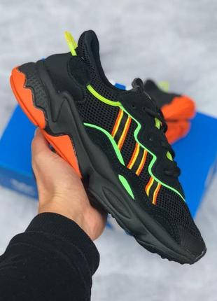 Кросівки 🔴 adidas ozweego black green orange3 фото