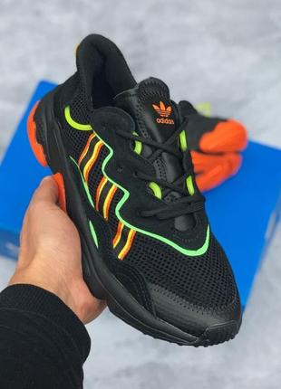 Кросівки 🔴 adidas ozweego black green orange6 фото