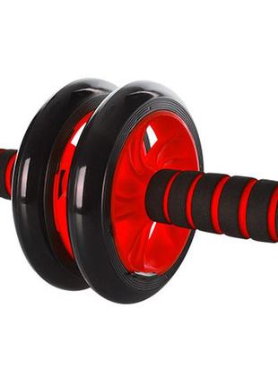 Тренажер колесо для м'язів преса ms 0872 діаметр 14 см  (червоний)1 фото