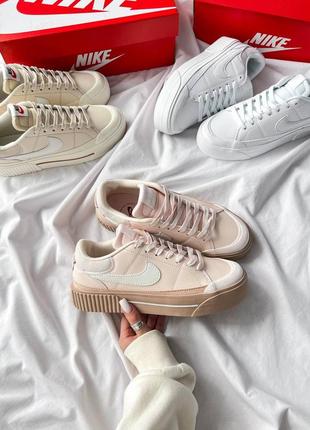 Женские кожаные кроссовки nike wmns court legacy lift