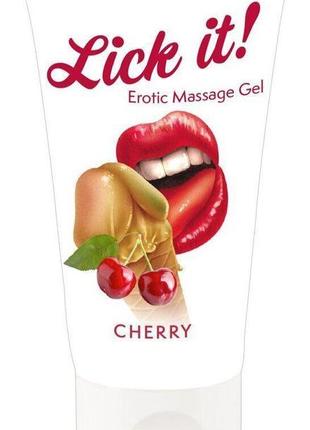 Веганський масажний гель з ароматом і смаком вишні — lick-it c...