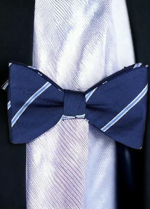 Шовкова фактурна краватка-метелик2 фото