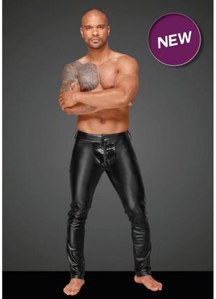 Штани чоловічі з декоративними складками з вініл h051 від noir...