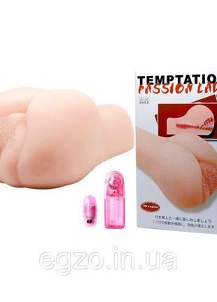 Мастурбатор на 2 входи: вагіна і анус з вібрацією tamptation p...