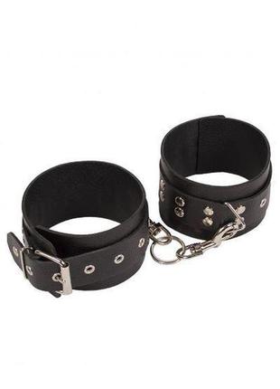 Кайдани leather restraints leg cuffs, black