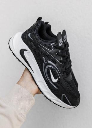 Мужские весенние кроссовки в стиле nike standings найк черно белые черные эко кожа сетка весна-лето ( 40-44 ) ntr362