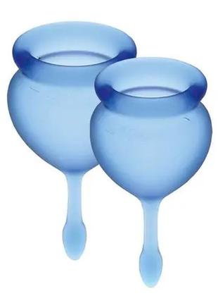 Менструальні чаші satisfyer feel good menstrual cup (dark blue...