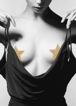 Прикраса для грудей flash золота зірка, bijoux indiscrets
