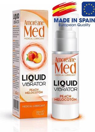 Стимулюючий лубрикант amoreane med: liquid vibrator peach перс...