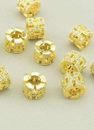 Вставка фіаніт 6,5х5мм.(позолота 18к (лимонна))