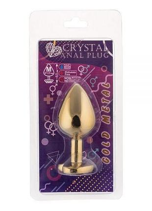 Анальний корок, gold heart ruby, m 2