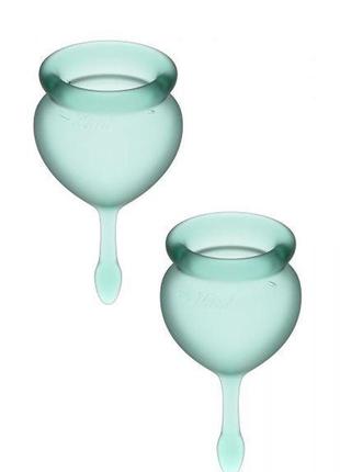Менструальные чаши satisfyer feel good menstrual cup green, 2 шт
