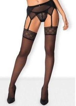 Панчохи obsessive shibu stockings black l/xl, чорний, l/xl