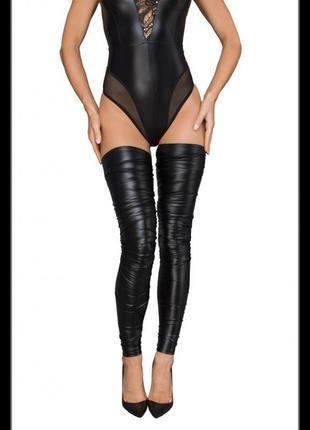 Панчохи без носка f207 noir handmade xl, чорний
