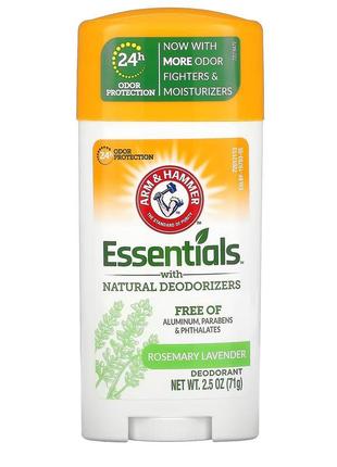 Arm & hammer, essentials, дезодорант з натур дезодоруючими реч...1 фото