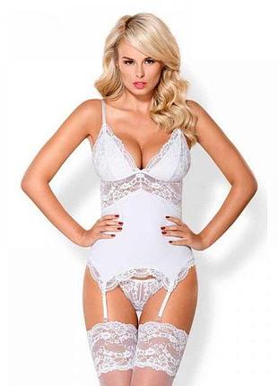 Корсет obsessive 810-cor-2 corset, білий, s/m