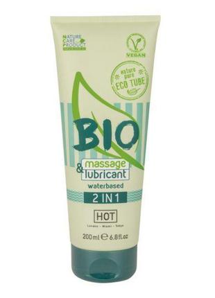 Лубрикант і масажний гель 2 в 1 hot bio line, 200 мл