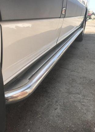 Пороги боковые mercedes sprinter 906 (мерседес спринтер 906) нерж. premium