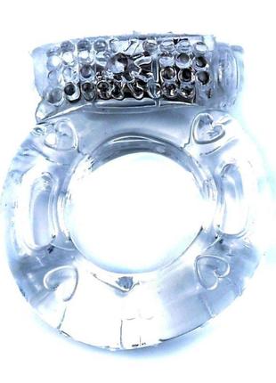 Ерекційне вібро кільце boss vibrating cock ring clear, bs6700039