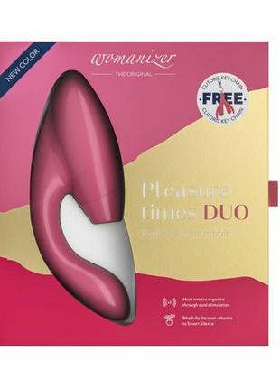 Вакуумний кліторальний стимулятор womanizer duo raspberry + по...