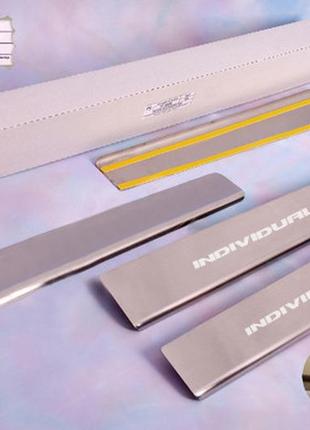 Накладки на пороги daewoo nexia (нексия) натанико, 4шт. standart