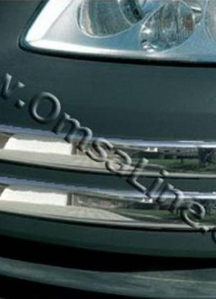 Накладка на передний бампер volkswagen caddy (фольксваген кадди), брови, нерж.