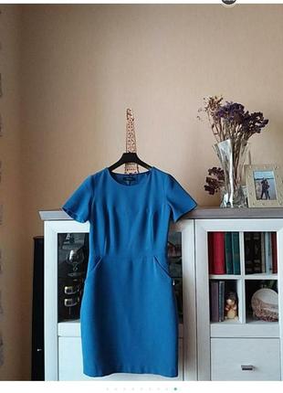 Классическое голубое платье4 фото