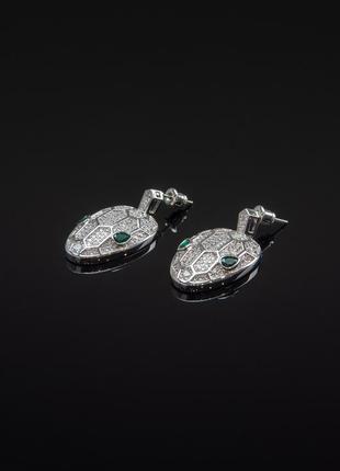 Сережки bvlgari великі срібні 029135