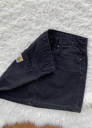 Джинсовая мини юбка carhartt с лого2 фото