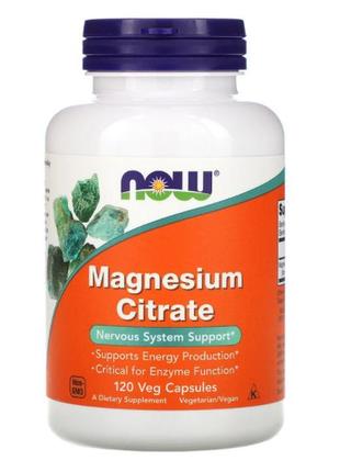 Цитрат магнію, magnesium citrate, now foods, 120 капсул (now-0...