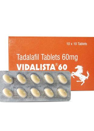 Сиаліс vidalista 60 мг тадалафіл для потужної потенції, 10 табл.