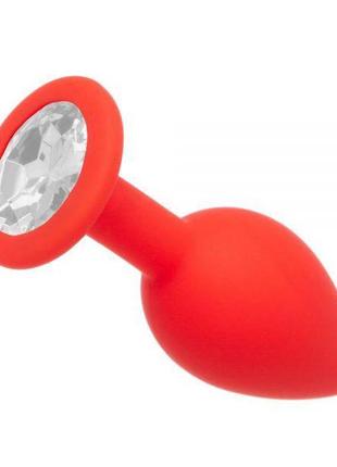 Анальна корок red silicone diamond, s