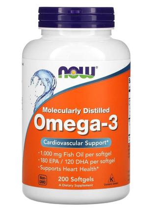 Омега-3 підтримка серця now foods (omega-3 180 epa/120 dha) 20...