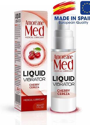 Стимулюючий лубрикант amoreane med: liquid vibrator cherry виш...