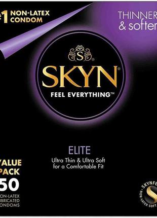 Презервативи skyn elite супертонкі безлатексні, 50 шт./пач., п...