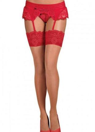 Панчохи червоні obsessive 853-sto-3 stockings red l / xl, черв...
