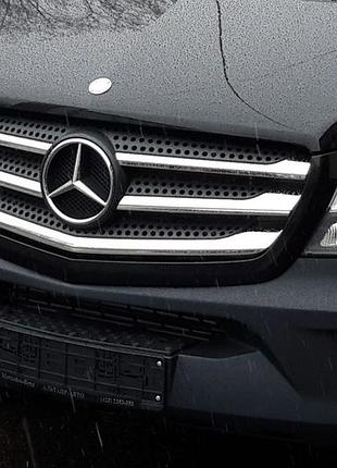 Накладка на решетку mercedes sprinter 906 (мерседес спринтер 906), 2013+ , нерж.