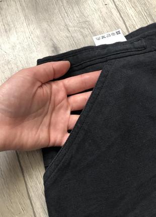 Черные брюки льняные женские палаццо прямые штаны брюки3 фото