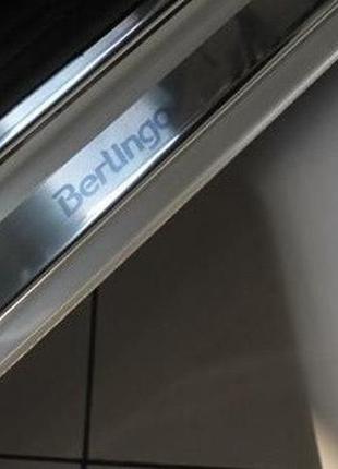 Накладки на пороги citroen berlingo 2 (ситроен берлинго) 4шт. premium