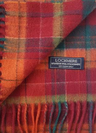 Шарф клетка люкс бренда lochmere кашемиир шерсть мериноса