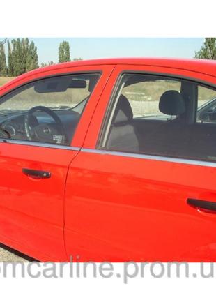 Молдинг стекла (оконтовка окна) chevrolet lacetti (шевроле лачетти) hb, 4 шт. нерж.