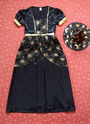 Продаю! размер 12-14 (m-l) женское карнавальное платье и шляпа хеллоуин (halloween) asda, б/у.1 фото