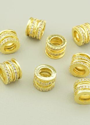 Вставка фіаніт 8х6,5 мм ((позолота 18к (лимонна)))