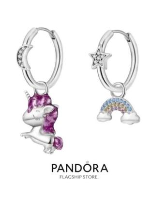 Сережки срібло silver_pandora original єдиноріг