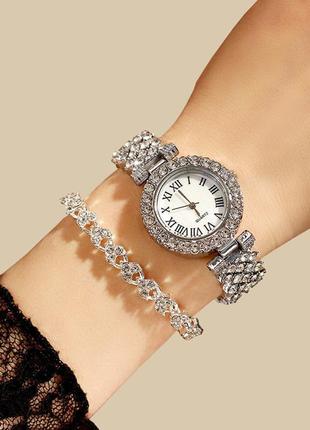 Класичний жіночий блискучий кварцовий годинник із гарним брасл...3 фото