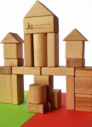 Набір дерев'яних кубиків "місто". 24шт